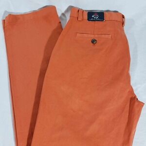 Brooks Brothers Fleece Youth Boys Chino Pants Orange Flat Front Size 16